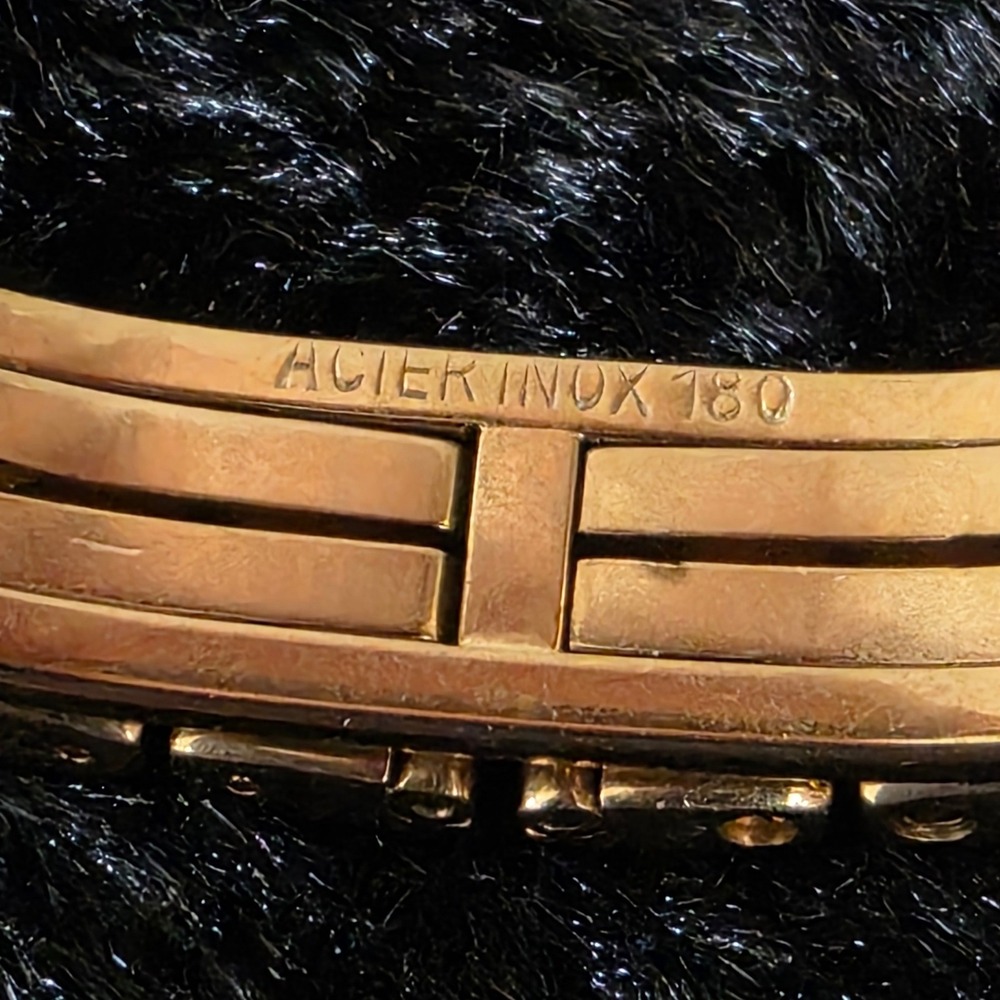 Vintage Raymond Weil Watch Women 18k Gold Plated Black Dial Panther link 5806-2 - Picture 12 of 13